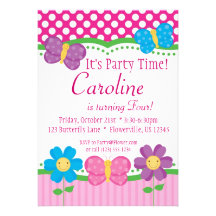 Invitation de papillon et de fête d'anniversaire d