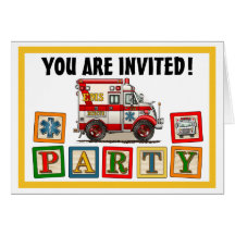 Invitation de partie d'ambulance de camion de boît cartes de vœux