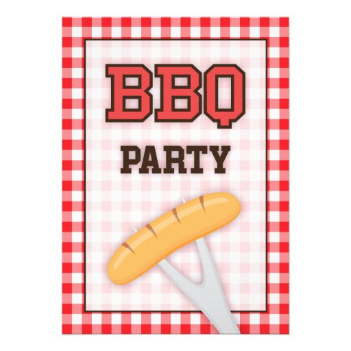 Invitation de partie de barbecue de BBQ avec la sa