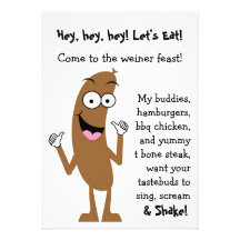 Invitation de partie de barbecue de hot-dog