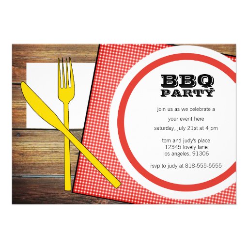 Invitation de partie de BBQ