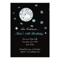 Invitation de partie de boule de disco invitations
