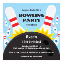 Invitation de partie de bowling avec la boule de b