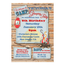 Invitation de partie de camping de Glamping