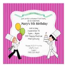 Invitation de partie de chef d'enfants d'Illustrad