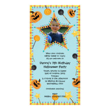 Invitation de partie de costume de Hallowen de l'a Cartes De Vœux Avec Photo