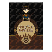 Invitation de partie de cowboy de poncho