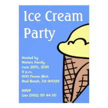 Invitation de partie de crème glacée
