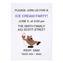 Invitation de partie de crème glacée