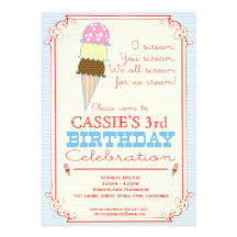 Invitation de partie de crème glacée