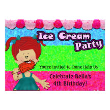 Invitation de partie de crème glacée