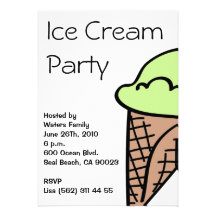 Invitation de partie de crème glacée