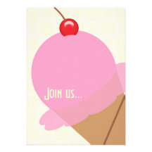 Invitation de partie de crème glacée de bubble-gum