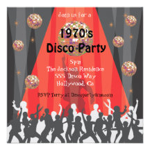 invitation de partie de disco des années 1970