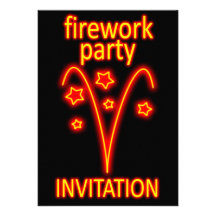 invitation de partie de feu d'artifice