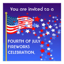 Invitation de partie de feux d'artifice