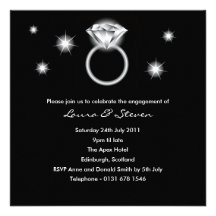 Invitation de partie de fiançailles de bague à dia