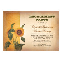 invitation de partie de fiançailles de tournesols