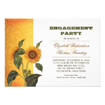 invitation de partie de fiançailles de tournesols