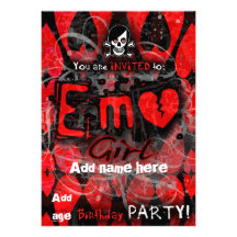 Invitation de partie de fille d'Emo