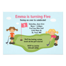 Invitation de partie de golf miniature