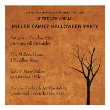 Invitation de partie de Halloween