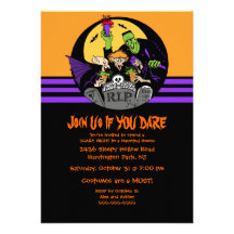 Invitation de partie de Halloween de coup de monst