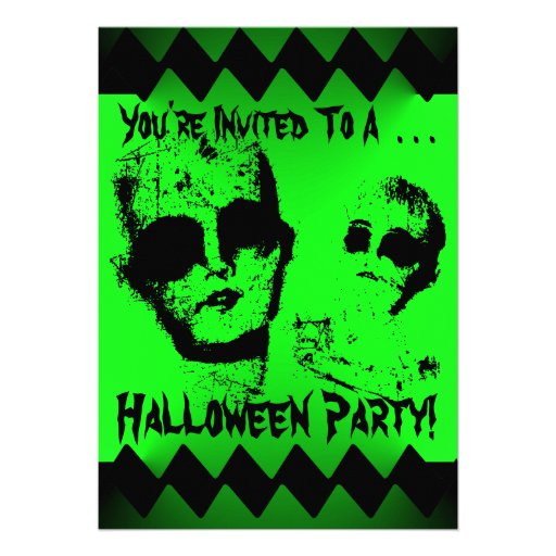 Invitation de partie de Halloween de zombi