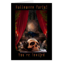 Invitation de partie de Halloween - repaire de Rav Cartes De Vœux