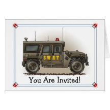 Invitation de partie de Hummer d'équipe de choc Cartes De Vœux