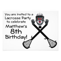 Invitation de partie de lacrosse d'anniversaire
