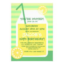 Invitation de partie de limonade d'été