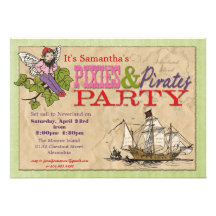 Invitation de partie de lutins et de pirates
