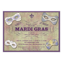 Invitation de partie de mardi gras
