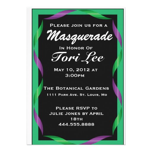 Invitation de partie de mascarade