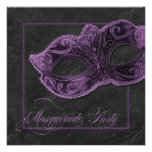 Invitation de partie de mascarade - violette et no
