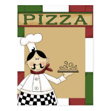 Invitation de partie de pizza cartes postales