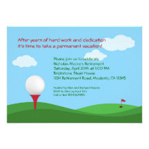 Invitation de partie de retraite de golf