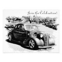 Invitation de partie de retraite de voiture ancien invitations