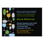 Invitation de partie de retraite en verre de vin