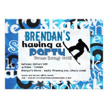 Invitation de partie de surf des neiges