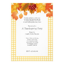Invitation de partie de thanksgiving de plaid