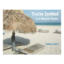 Invitation de partie d'été, cabane de plage