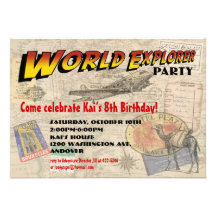 Invitation de partie d'explorateur du monde