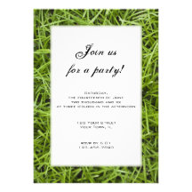 Invitation de partie d'herbe verte
