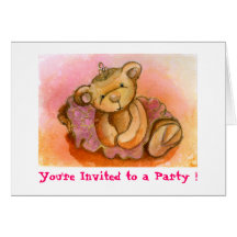Invitation de partie d'ours de ballet de Libby Cartes De Vœux