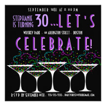 Invitation de Pary d'anniversaire de cocktail de c