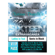Invitation de passage du sweet sixteen VIP de lueu