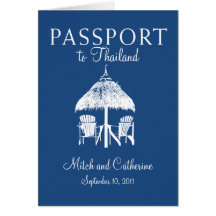 Invitation de passeport de mariage vers la Thaïlan Carte De Vœux