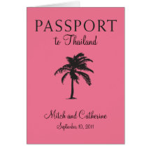 Invitation de passeport de mariage vers la Thaïlan Cartes De Vœux